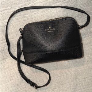 kate spade black pebbled leather crossbody camera bag